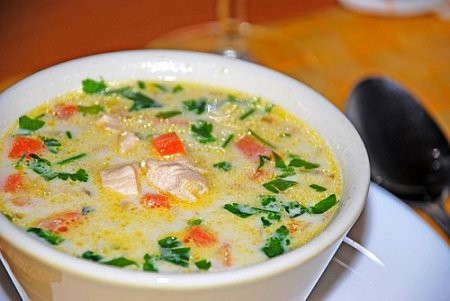 Сырный суп с курицей